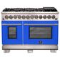 Forno Capriasca 48" Freestanding Dual Fuel Range in Blue and Stainless Steel, , large