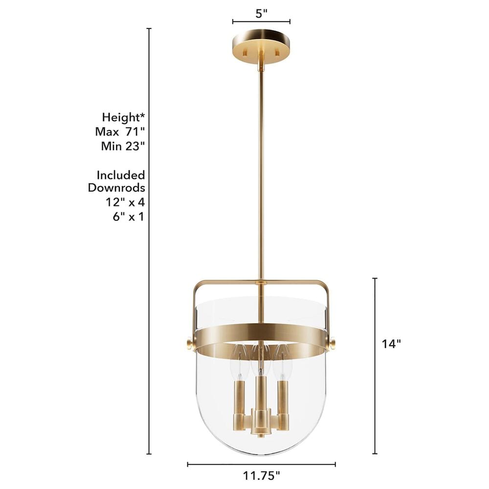 Hunter Karloff 12&quot; 3-Light Pendant in Alturas Gold, , large