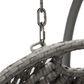 Leisuremod Mendoza Patio 2-Seat Hanging Egg Swing Chair with Dark Grey Cushion in Light Grey, , large