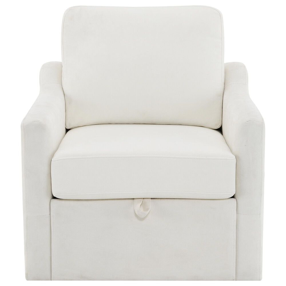 Hearth and Haven Swivel Arm Chair with USB Type-C Ports in White, , large