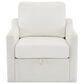Hearth and Haven Swivel Arm Chair with USB Type-C Ports in White, , large