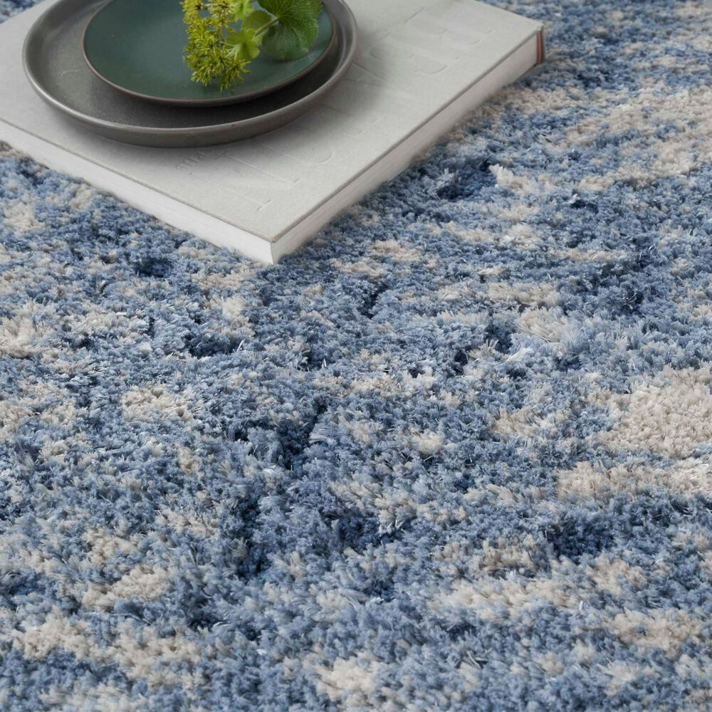Nourison Dreamy Shag Abstract 4&#39; x 6&#39; Light Blue Area Rug, , large