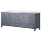 Lexora Home Jacques 84" Double Bathroom Vanity in Dark Grey with 2 cm White Cultured Marble Top and Rectangular Sinks, , large
