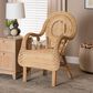 Baxton Studio Putri Rattan Arm Chair in Natural Brown, , large