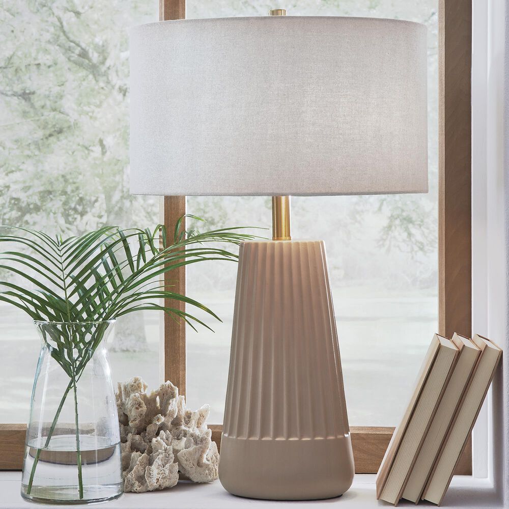Ashley Dellner Ceramic Table Lamp in Mocha, , large