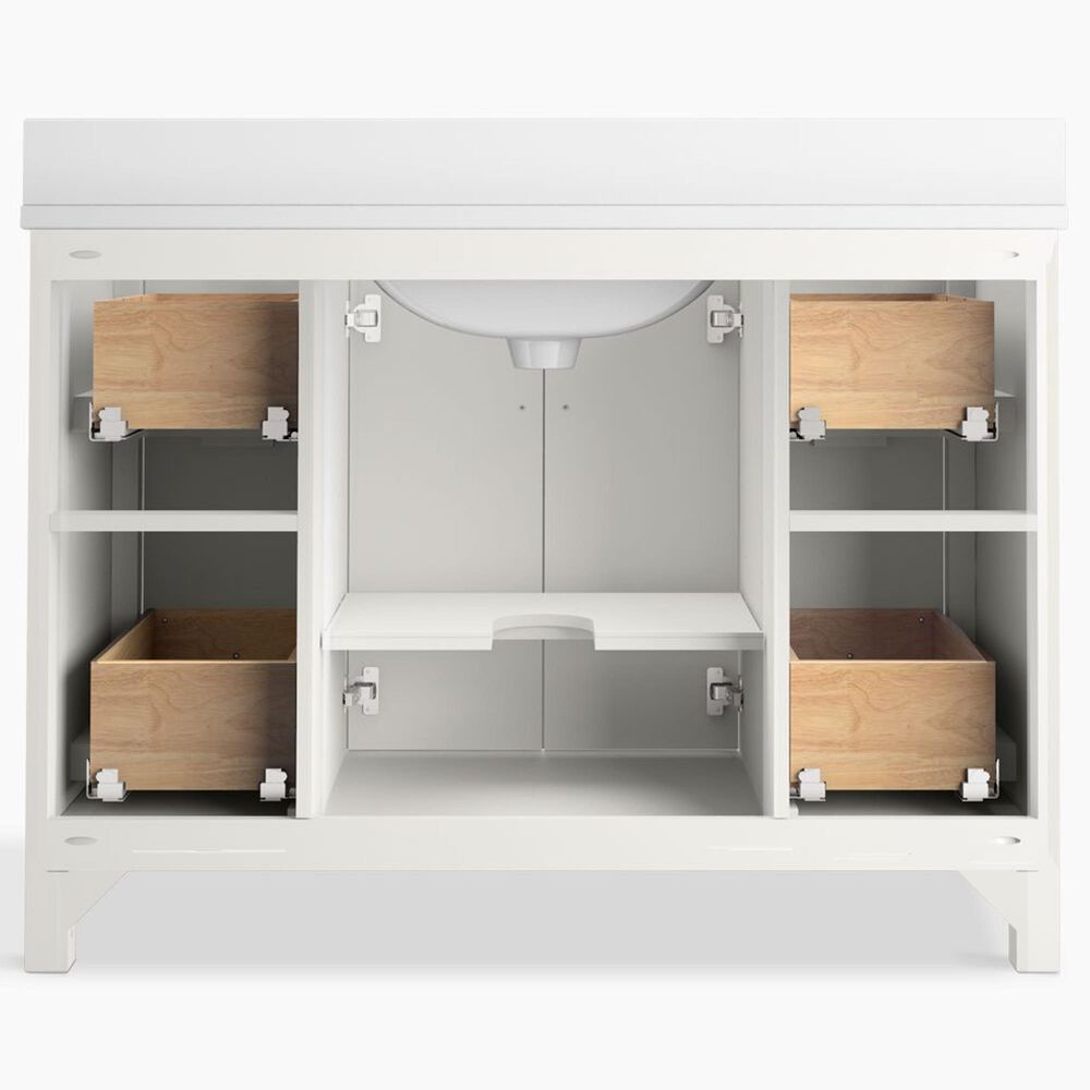 Kohler Kresla 48" Single Bathroom Vanity in White with 3 cm White Quartz Top and Rectangular Sink, , large