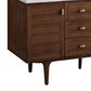 James Martin Vanities Amberly 60" Double Bathroom Vanity in Mid-Century Walnut with 3 cm Eternal Jasmine Pearl Silestone Top, Rectangular Sinks and FreePower Wireless Charger, , large