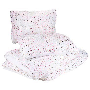 Peking Handicraft Iridescent Stars 2-Piece Twin/Twin XL Comforter Set in White, Pink, Aqua and Golden, , large