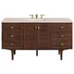 James Martin Vanities Amberly 60" Single Bathroom Vanity in Walnut with 3 cm Eternal Marfil Quartz Top and Rectangular Sink, , large
