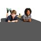 Jaxx Zipline Big Kids Modular Sofa & Ottoman in Charcoal, , large