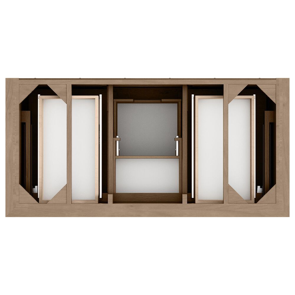 James Martin Vanities Brookfield 48" Single Bathroom Vanity in Pecan with 3 cm Ethereal Noctis Silestone Top, Rectangle Sink and FreePower Wireless Charger, , large