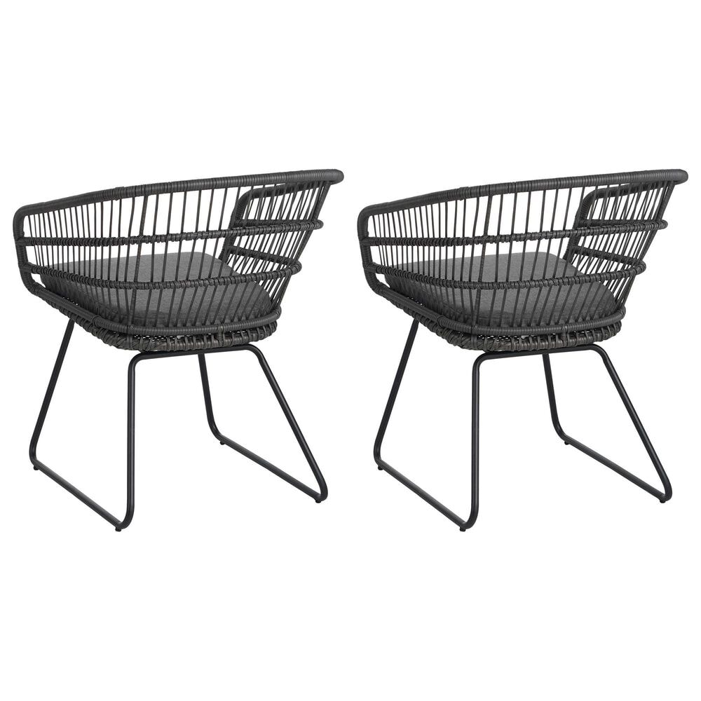 Hearth and Haven Terry Outdoor Dining Club Chair in Gray (Set of 2), , large