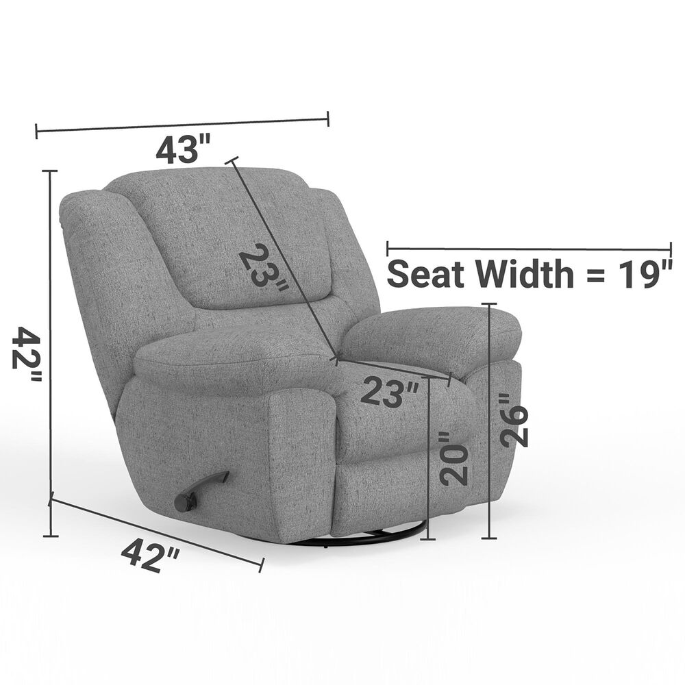 Catnapper Trifecta Swivel Rocker Recliner in Smoke, , large