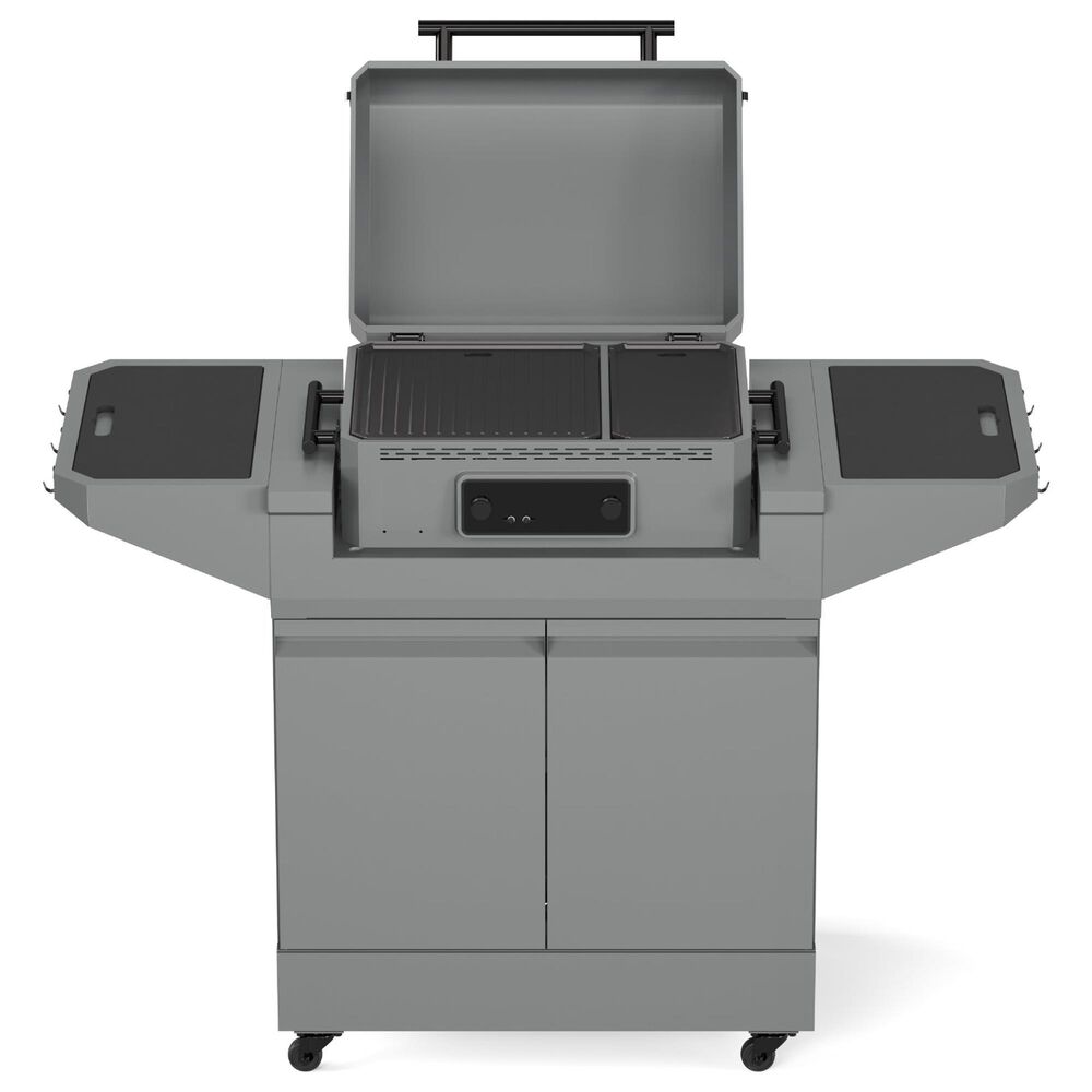 Tytus Emberwood Grill and Prep Cart with Electric Tabletop Grill and Griddle in Gunmetal Gray, , large