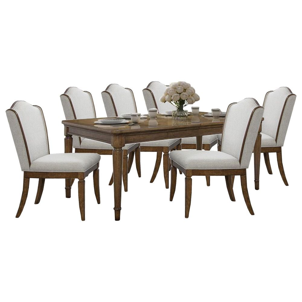 Belle Furnishings Harrison Heights 7-Piece Rectangular Dining Set in Sienna, , large
