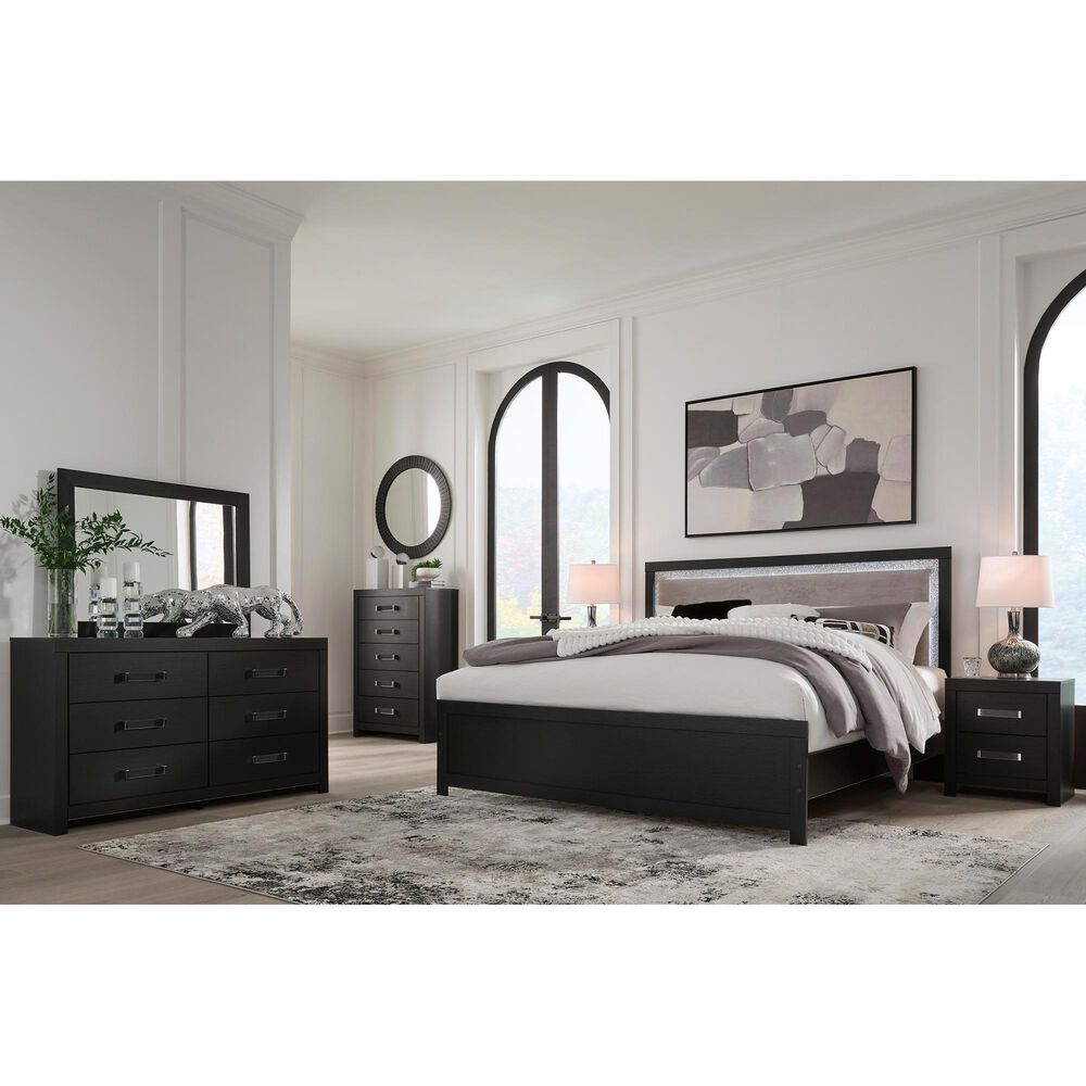 Ashley Maeling 5-Drawer Chest in Matte Black, , large