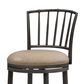 Armen Living Vince Bar Height Stool with Mushroom Brown Upholstery in Antique Pewter, , large