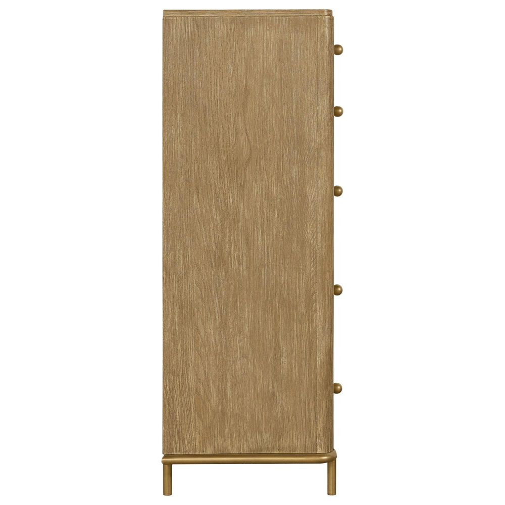 Pacific Landing Arini 5-Drawer Chest in Sand Wash and Aged Brass, , large