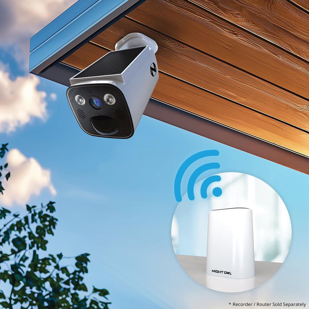 Night Owl Solar Powered Wire Free 2K Camera in White, , large