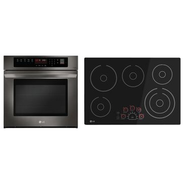 LG 2-Piece Wall Oven and Cooktop Package in Black Stainless Steel, , large
