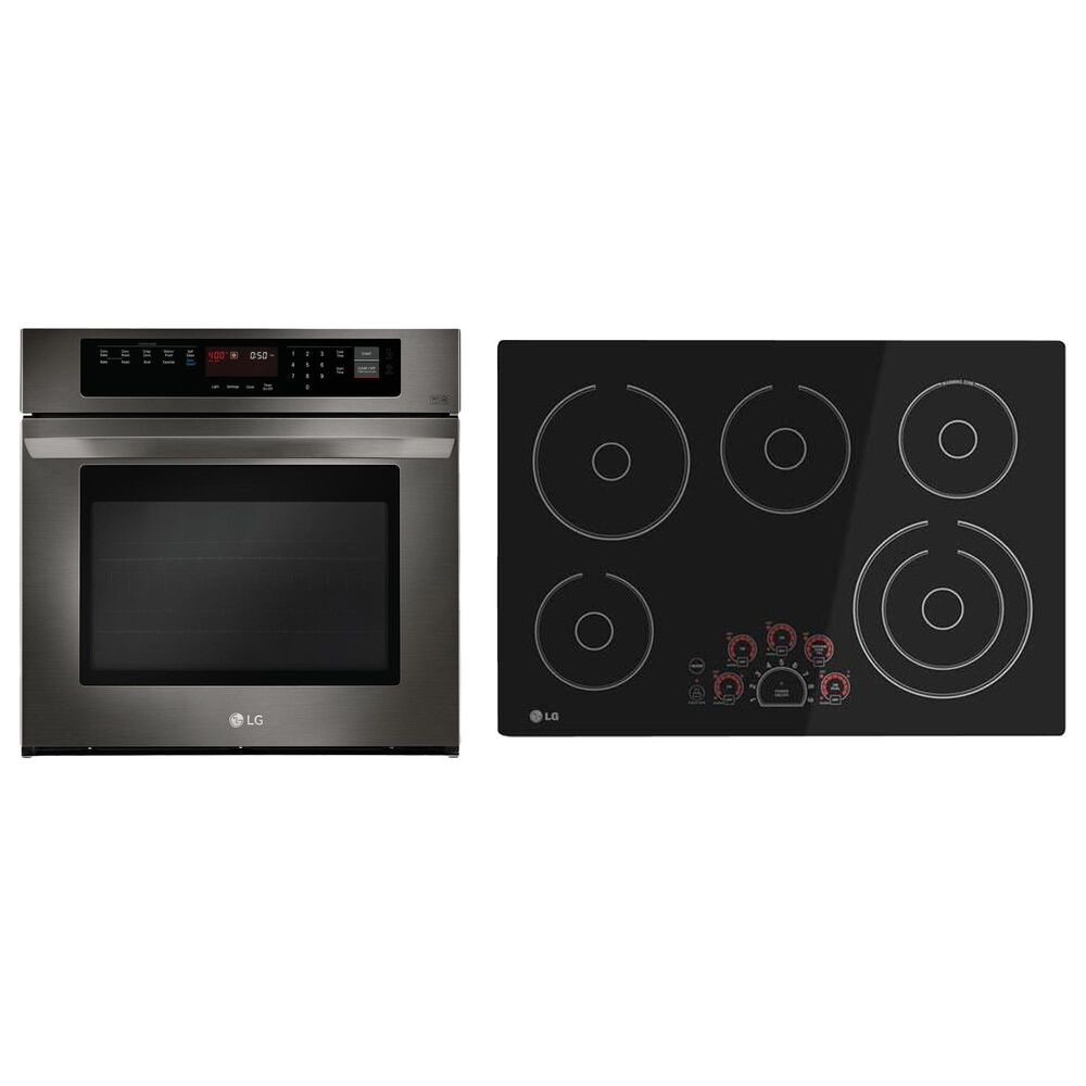 LG 2-Piece Wall Oven and Cooktop Package in Black Stainless Steel, , large