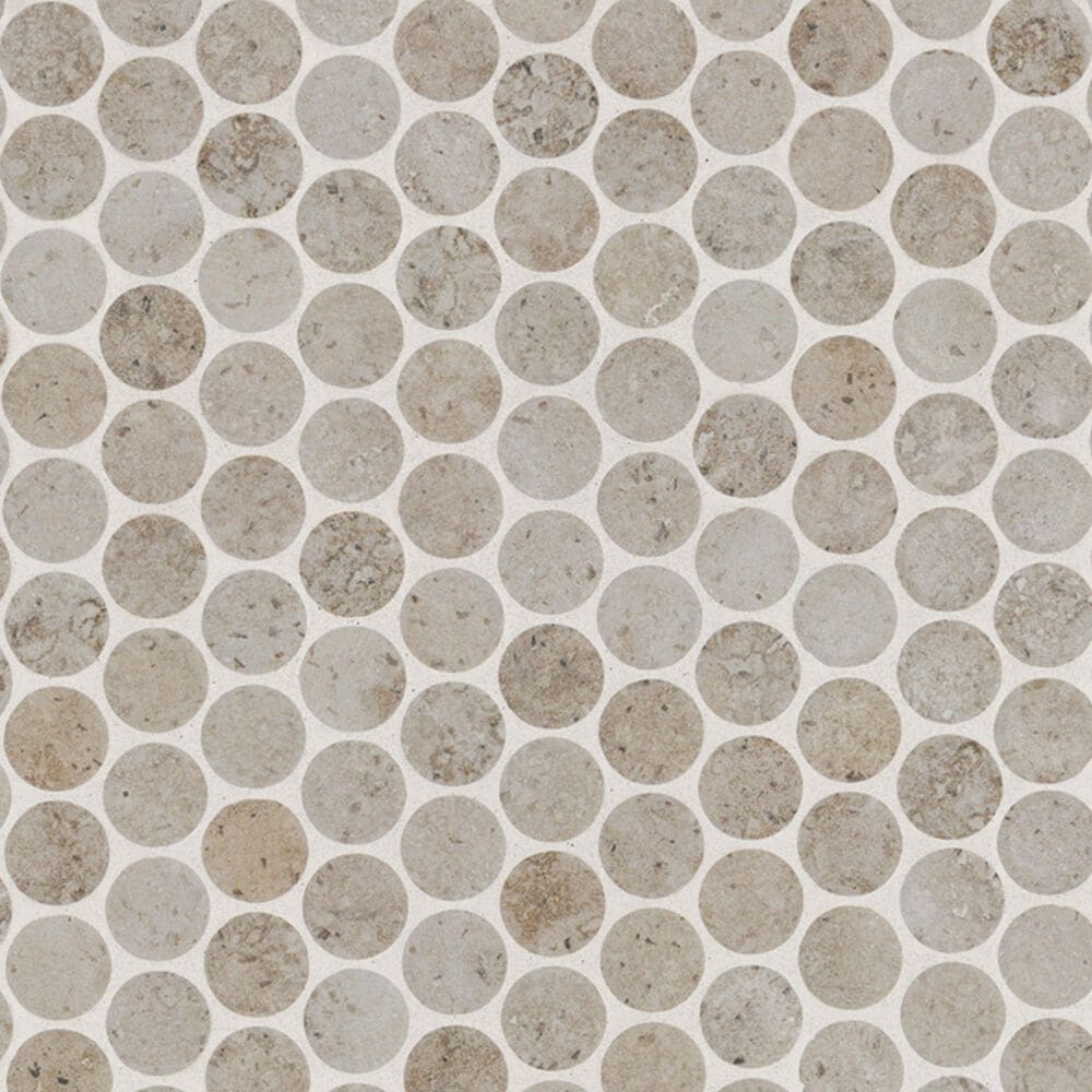 MS International Myrtle Sands 2" Round on 12" x 12" Porcelain Mosaic Sheet, , large
