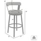 Blue River Bryant 30" Swivel Barstool with White Cushion in Stainless Steel, , large
