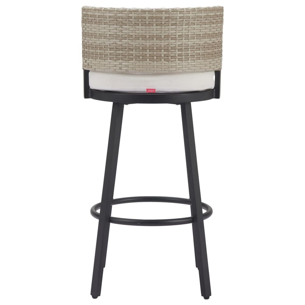 Zuo Modern Midnight Wave Patio Barstool in White, , large
