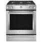 KitchenAid 30 Inch 5 Burner Gas Convection Slide-In Range with Baking Drawer in Stainless Steel, , large