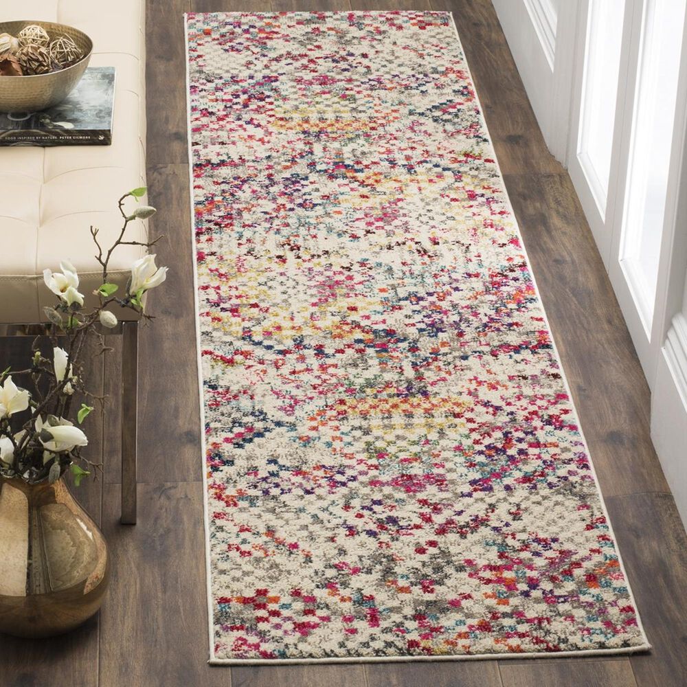 Safavieh Monaco MNC241G-212 2"2" x 12" Grey/Multi Runner, , large