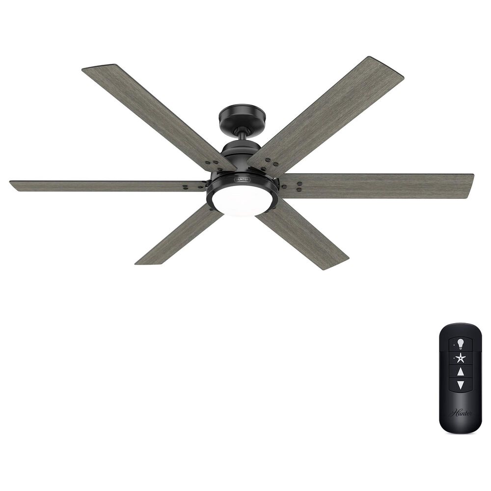 Hunter Gravity 60&quot; Ceiling Fan with LED Light in Matte Black, , large