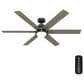 Hunter Gravity 60" Ceiling Fan with LED Light in Matte Black, , large