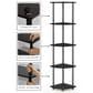HOMLUX 5-Tier Modern Tall Corner Open Bookshelf in Black and Grey, , large