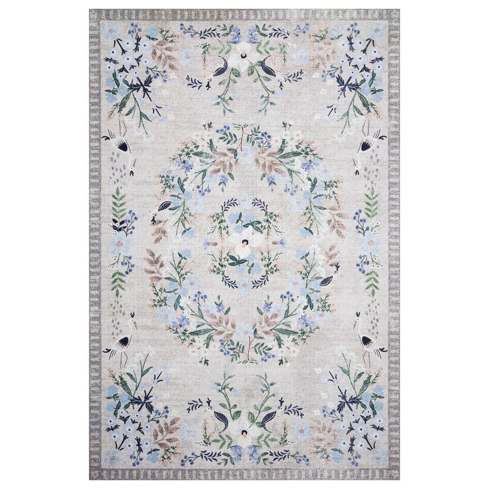 Rifle Paper Co. x Loloi Palais Luxembourg Stone and Grey 5" x 7"6" Area Rug, , large