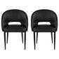 LumiSource Renee Arm Chair with Black Faux Leather Cushion in Black (Set of 2), , large