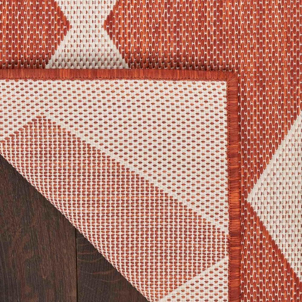 Nourison Positano Geometric Terracotta 8&#39; x 10&#39; Indoor/Outdoor Area Rug, , large