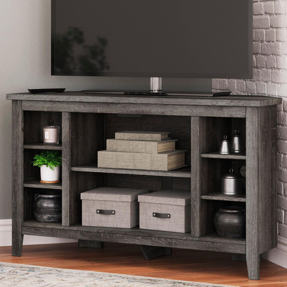 Ashley Arlenbry 48&#39;&#39; Corner TV Stand in Weathered Oak, , large