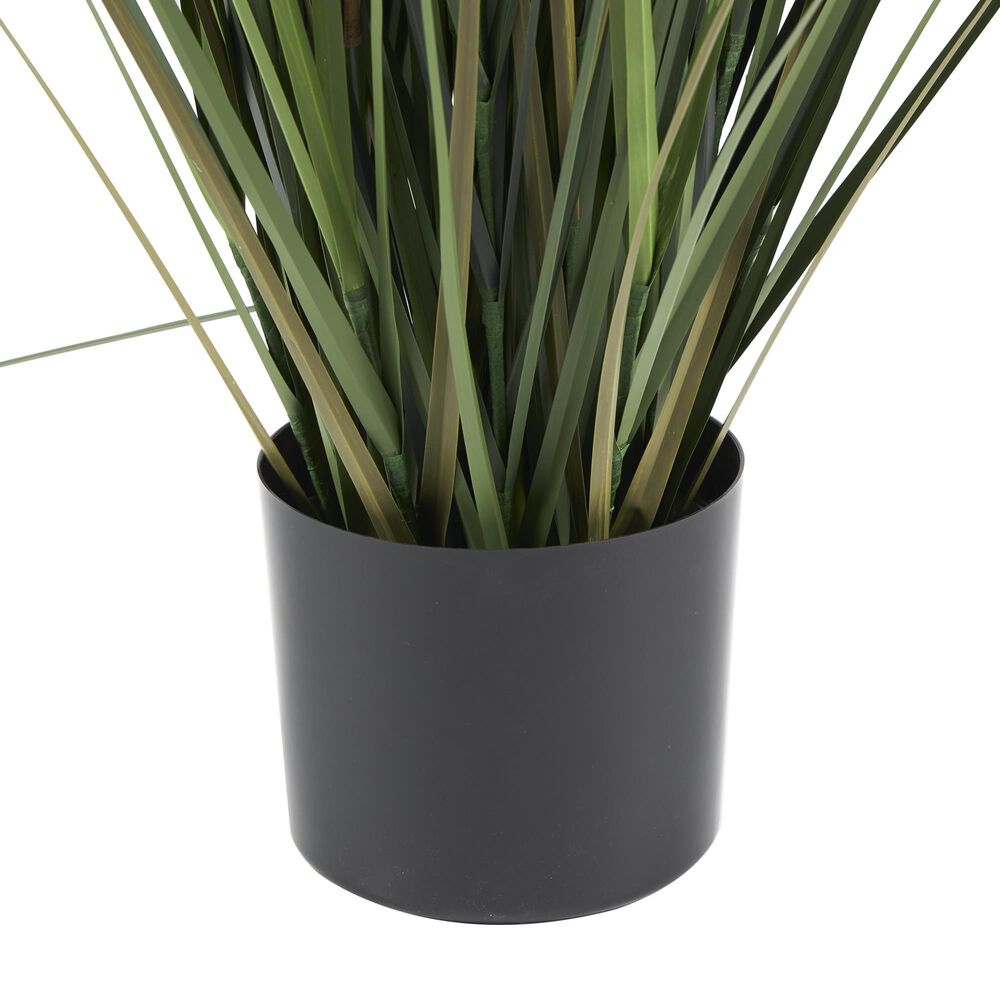 Maple and Jade 60&quot; Indoor/Outdoor Tall Artificial Onion Grass with Black Plastic Pot in Green, , large