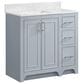 37B Lucerne 36" Single Bathroom Vanity Cabinet in Soft Blue with Marble Top and Backsplash, , large