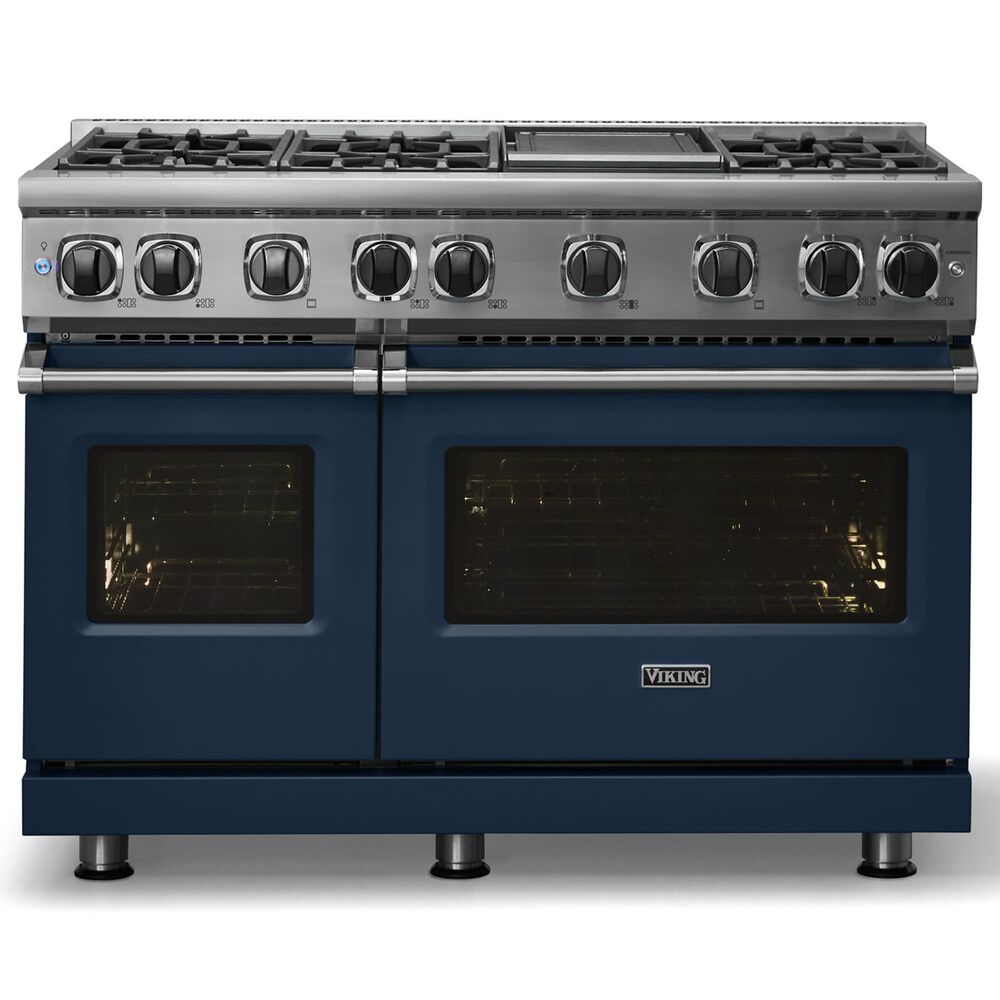 Viking Range 7 Series 48" Sealed Burner Gas Range in Slate Blue, , large