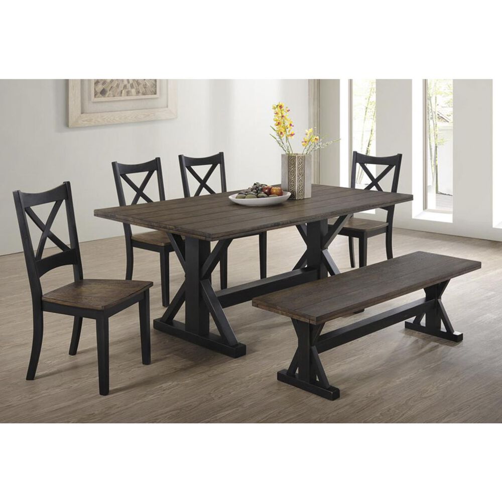 Simmons Upholstery Lexington Dining Side Chair In Black And Rustic Oak Nebraska Furniture Mart