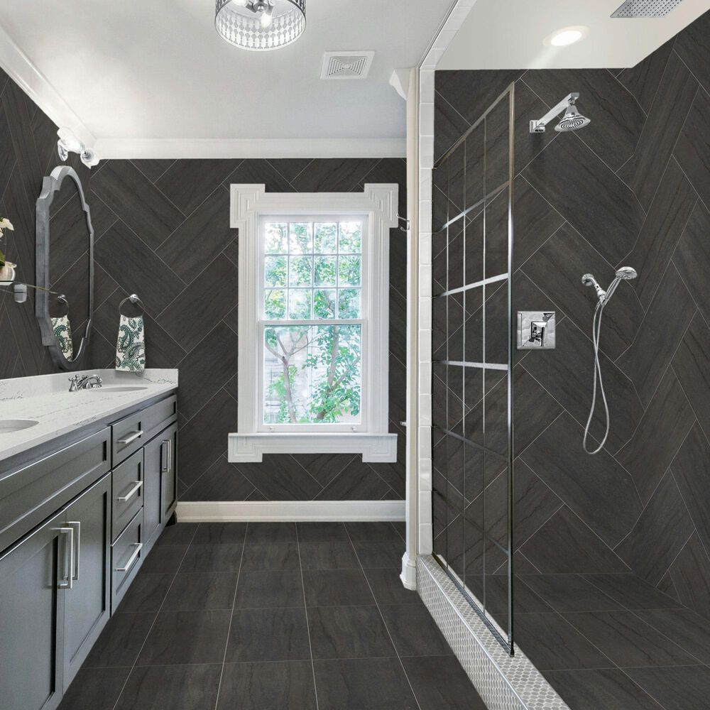 Dal-Tile Haddonstone Velvet Rectangle Vein Cut 12" x 24" Matte Porcelain Tile, , large