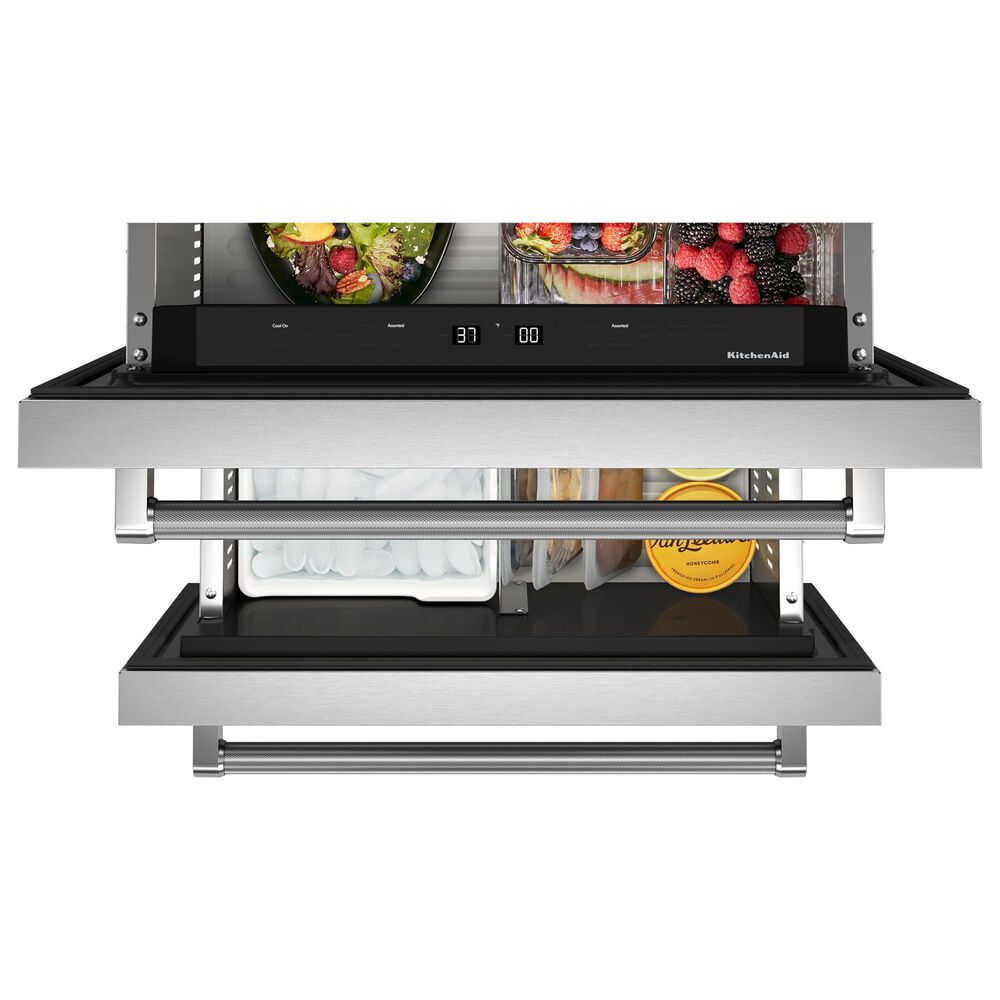 KitchenAid 24&quot; Undercounter Double-Drawer Refrigerator Freezer in Black and Stainless Steel, , large