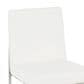 Lumisource Fuji Side Chair with White Faux Leather Cushion in Brushed Stainless Steel (Set of 2), , large