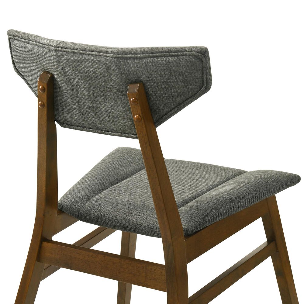 Armen Living Amaris Side Chair with Charcoal Upholstery in Warm Walnut (Set of 4), , large