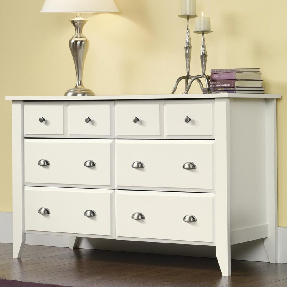 Sauder Shoal Creek 6 Drawer Dresser in White NFM