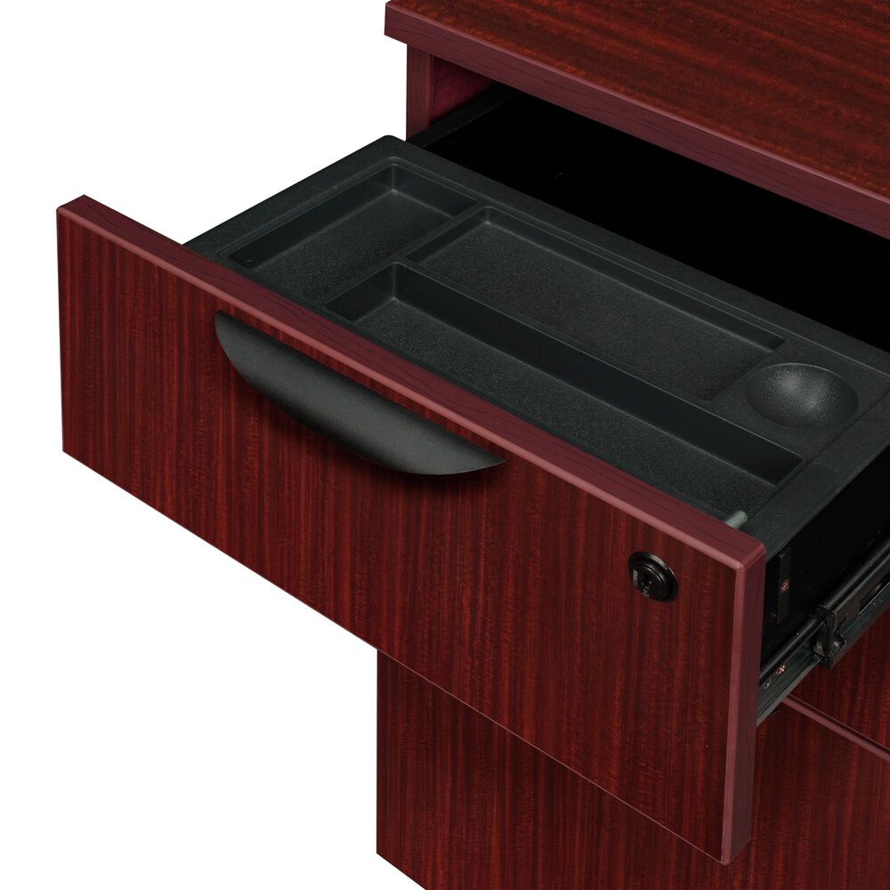 Regency Global Sourcing Legacy 71&quot; Single Pedestal Left Corner Credenza with Return in Mahogany, , large