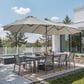 HOMLUX 15" Double-Sided Outdoor Market Umbrella with Sandbag Base and RGB LED Lights in Light Gray, , large