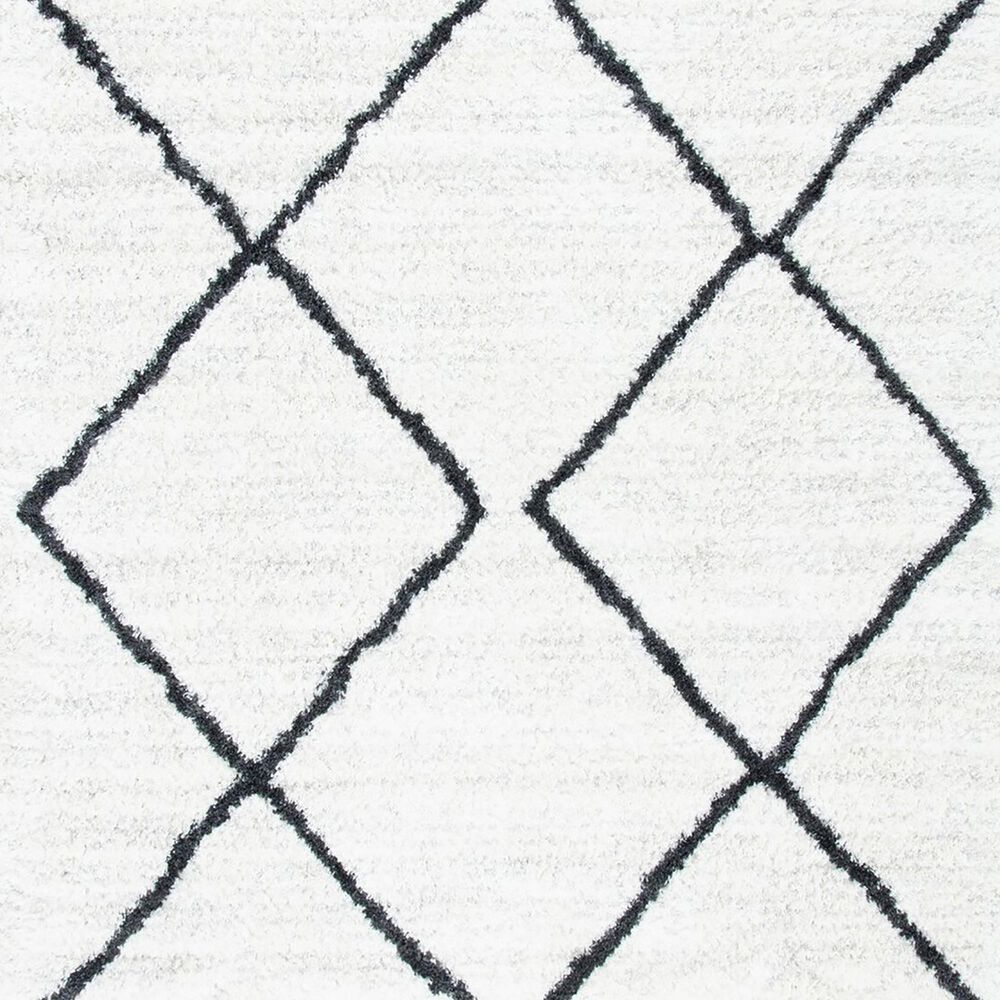 Safavieh August Shag AUG572A 4&#39;5&quot; x 6&#39;5&quot; Ivory and Black Area Rug, , large