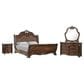 New Heritage Design Bella Note 4-Piece King Sleigh Bedroom Set in Mahogany Brown and Antique Gold, , large